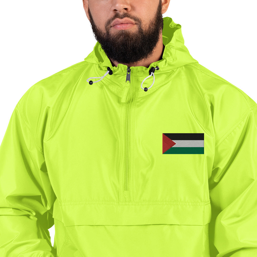 Men Embroidered Champion Packable Jacket | Palestine Flag