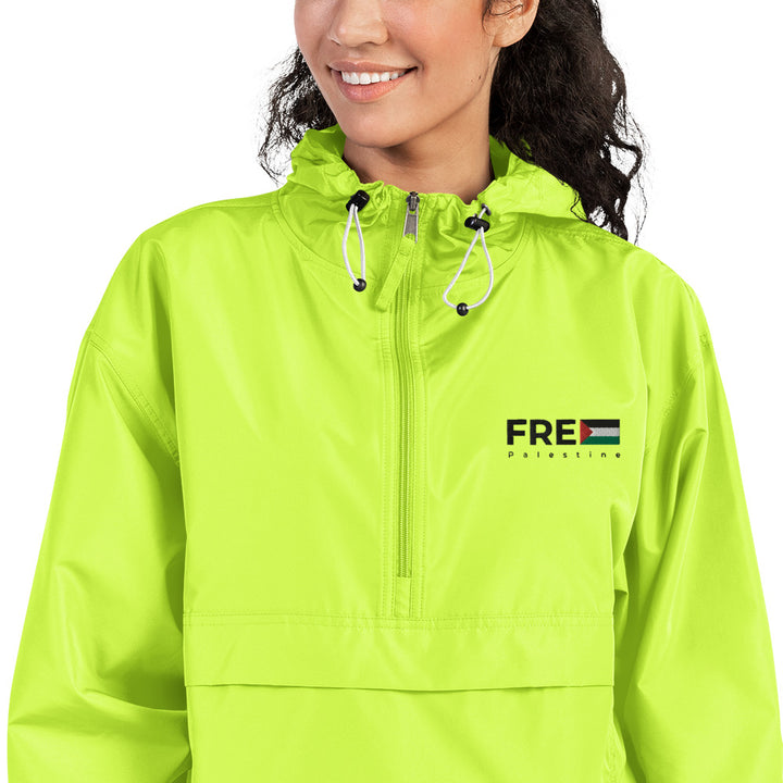 Women Embroidered Champion Packable Jacket | Free Palestine