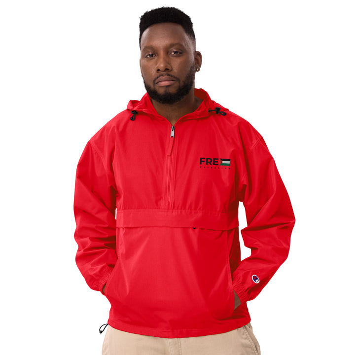 Men Embroidered Champion Packable Jacket | Free Palestine