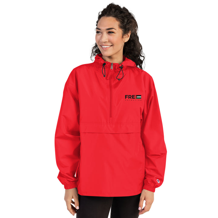 Women Embroidered Champion Packable Jacket | Free Palestine