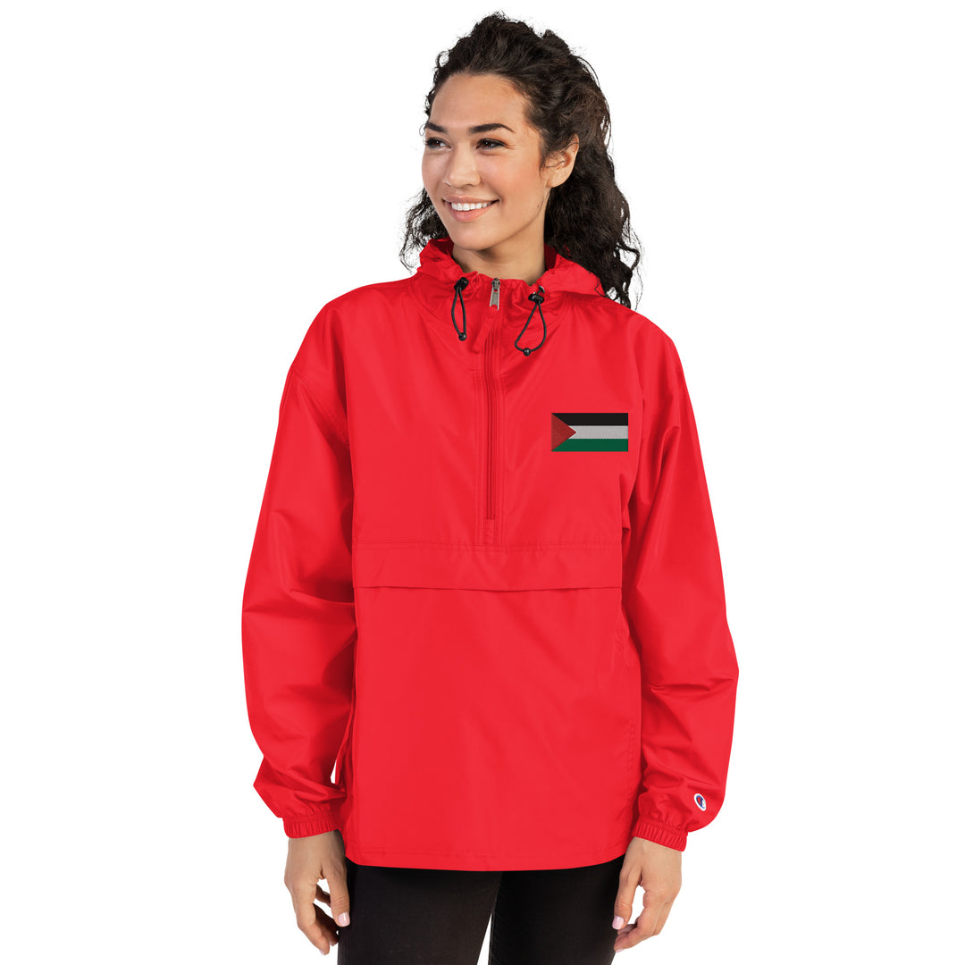 Women Embroidered Champion Packable Jacket | Palestine Flag