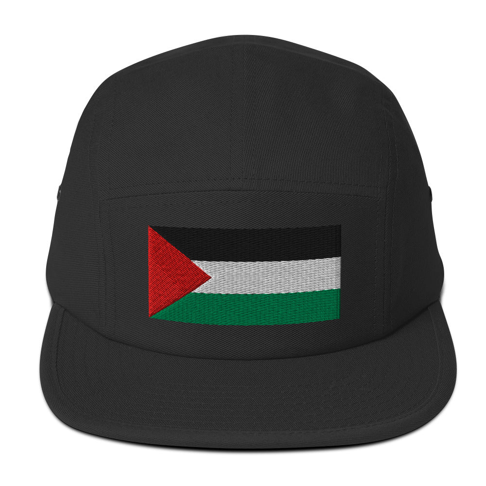 Five Panel Cap - Palestine Flag, 5 Panel Cap Black
