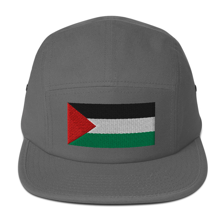 Five Panel Cap - Palestine Flag, 5 Panel Cap Grey