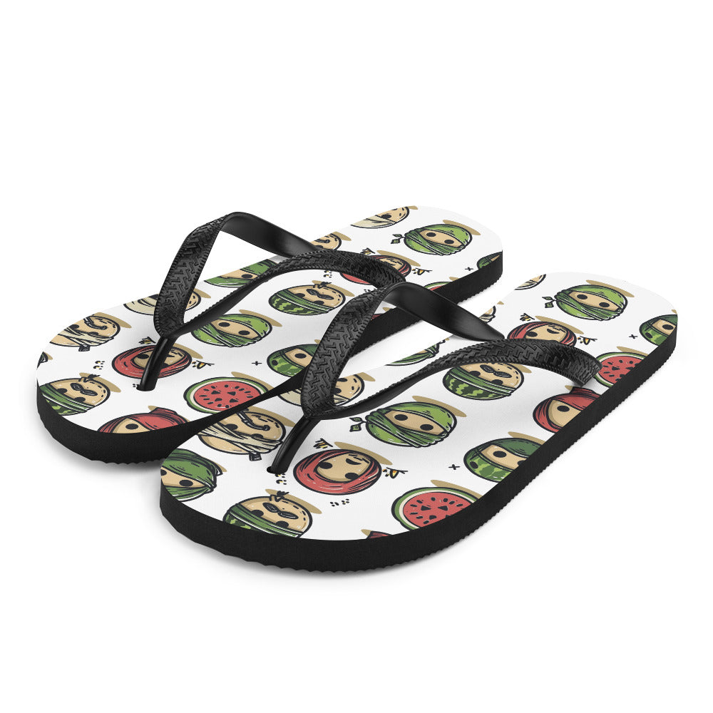Flip-Flops - Palestine Emoji, Sublimation Flip Flops White Front