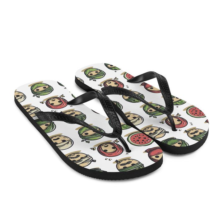 Flip-Flops - Palestine Emoji, Sublimation Flip Flops White Front