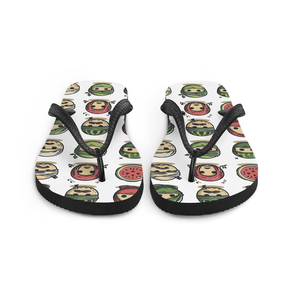 Flip-Flops - Palestine Emoji, Sublimation Flip Flops White