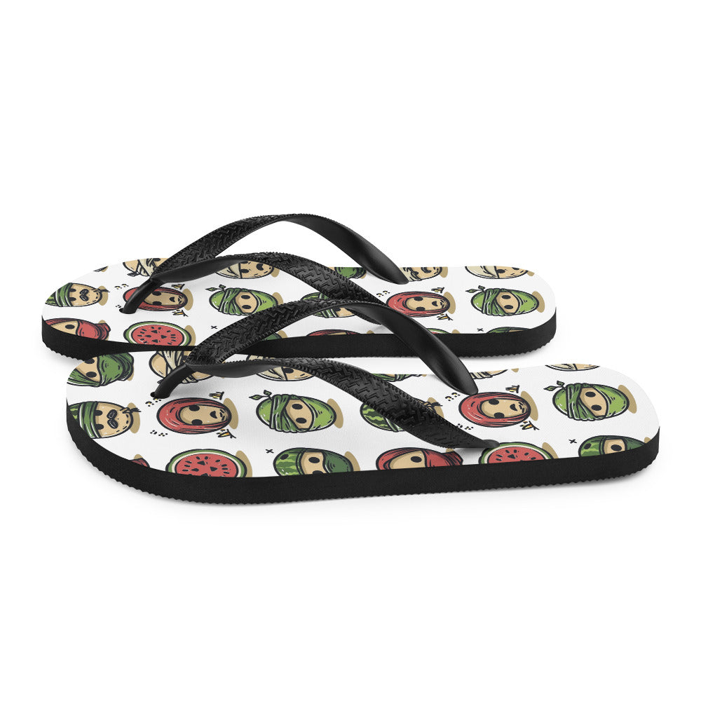 Flip-Flops - Palestine Emoji, Sublimation Flip Flops White