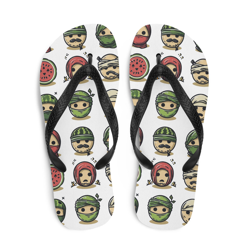 Flip-Flops - Palestine Emoji, Sublimation Flip Flops White