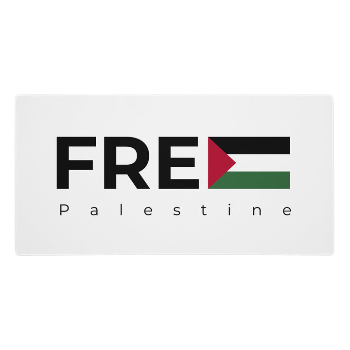 Gaming mouse pad - Free Palestine, White 36x18
