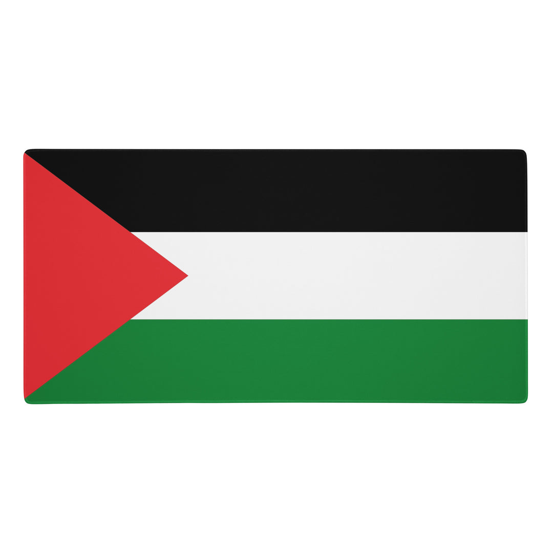 Gaming mouse pad - Palestine Flag, White 36x18