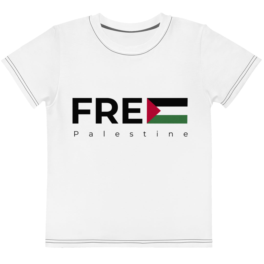 Kids crew neck t-shirt - Free Palestine, T Shirt White