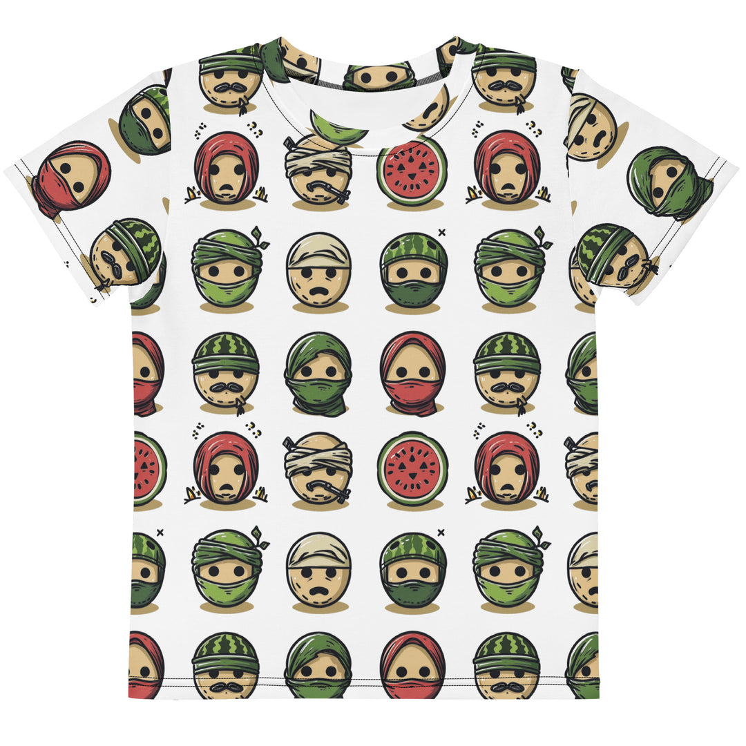 Kids crew neck t-shirt - Palestine Emoji, T Shirt White