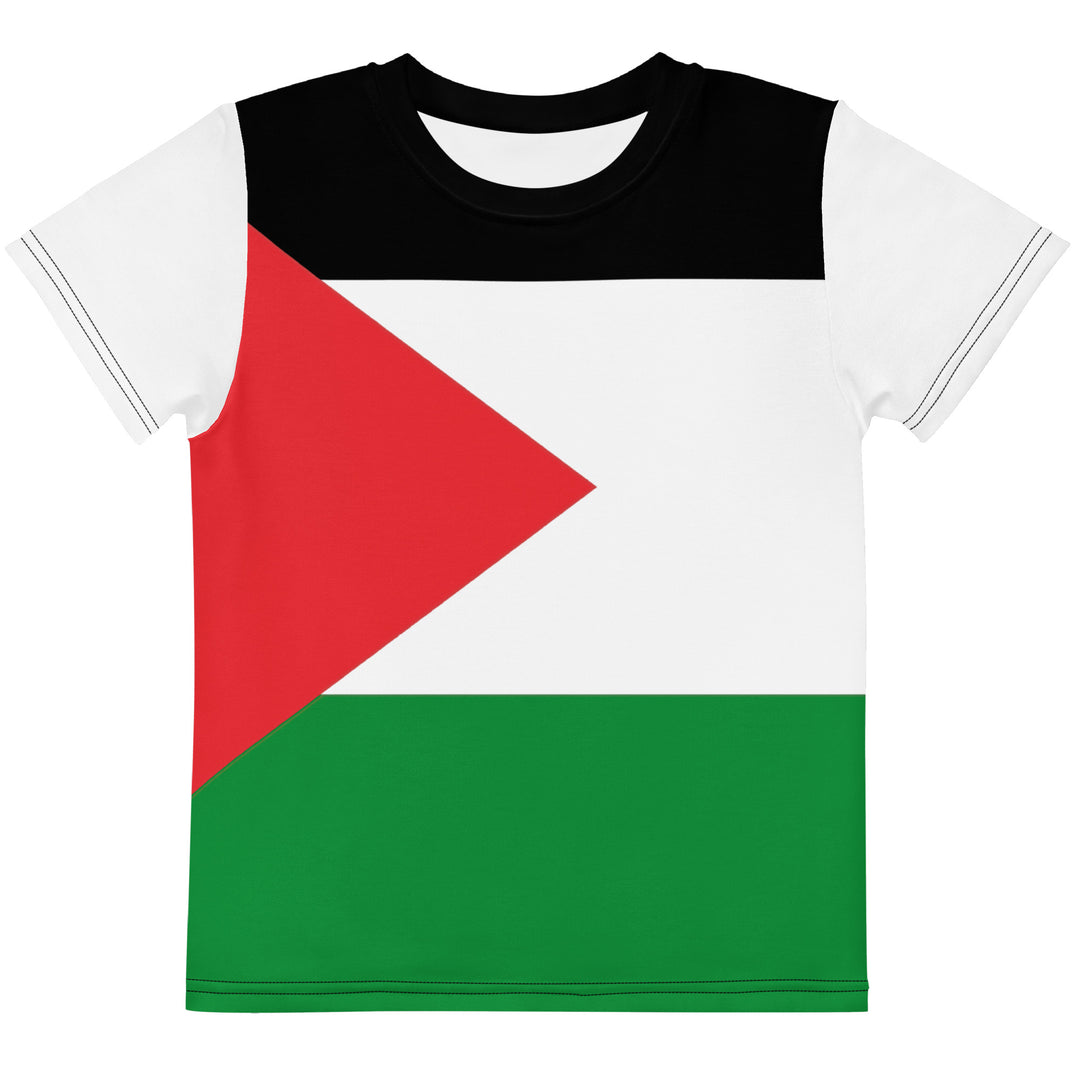 Kids crew neck t-shirt - Palestine Flag, T Shirt White