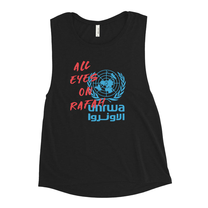 Ladies’ Muscle Tank - All Eyes on Rafah, Womens Muscle Tank Black Heather