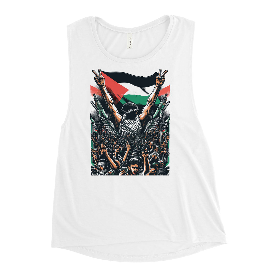 Ladies’ Muscle Tank - ART BY MOH, Womens Muscle Tank White