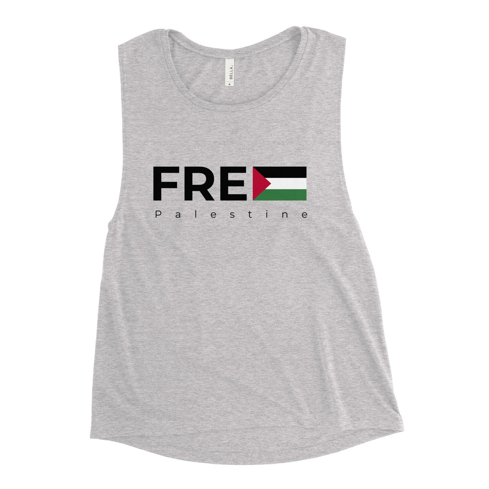 Ladies’ Muscle Tank - Free Palestine, Womens Muscle Tank Athletic Heather