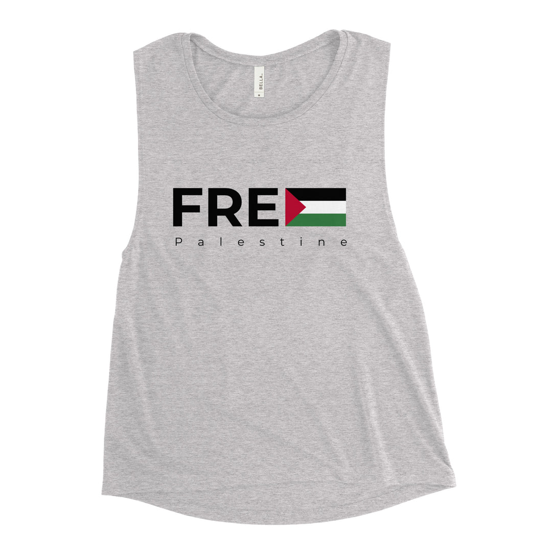 Ladies’ Muscle Tank - Free Palestine, Womens Muscle Tank Athletic Heather