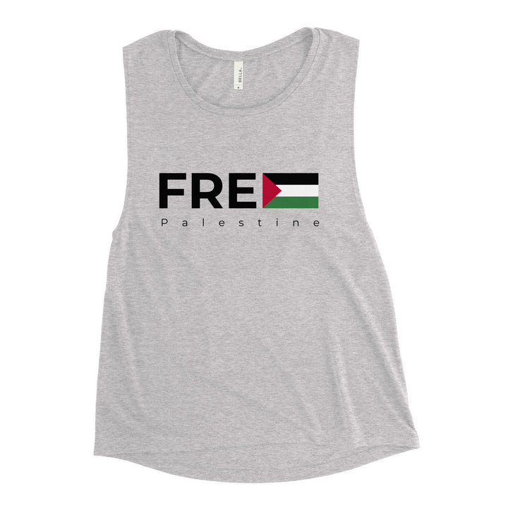 Ladies’ Muscle Tank - Free Palestine, Womens Muscle Tank Athletic Heather
