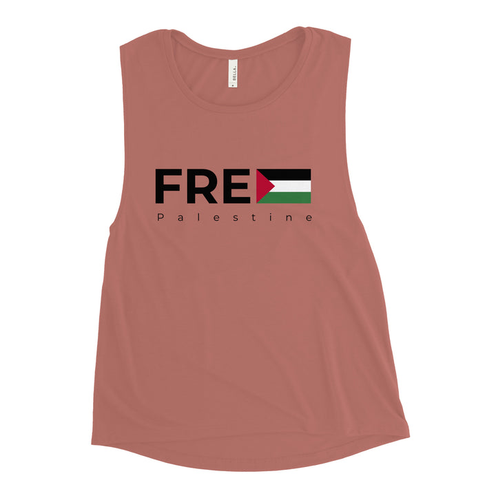 Ladies’ Muscle Tank - Free Palestine, Womens Muscle Tank Mauve