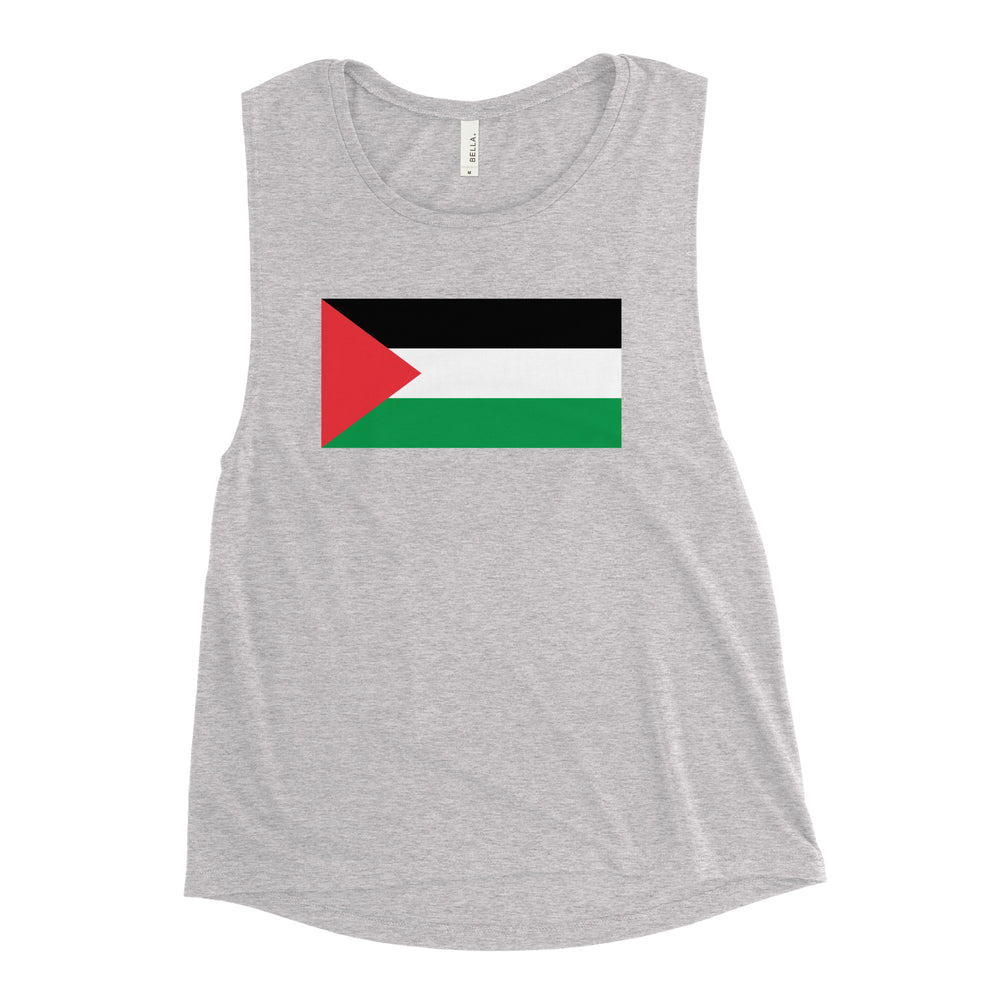 Ladies’ Muscle Tank - Palestine Flag, Womens Muscle Tank Athletic Heather