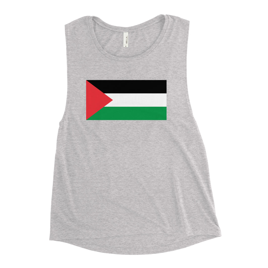 Ladies’ Muscle Tank - Palestine Flag, Womens Muscle Tank Athletic Heather