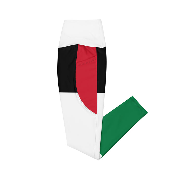 Leggings with pockets - Palestine Flag, Recycled Leggings With Pockets White