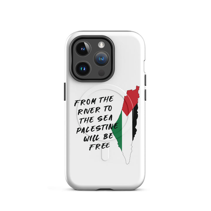 MagSafe® tough case for iPhone® | Palestine Map – glossy iPhone 14 pro, front view