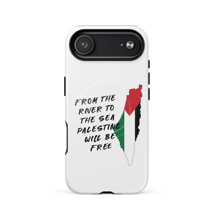 MagSafe® tough case for iPhone® | Palestine Map – glossy iPhone 17 air, front view