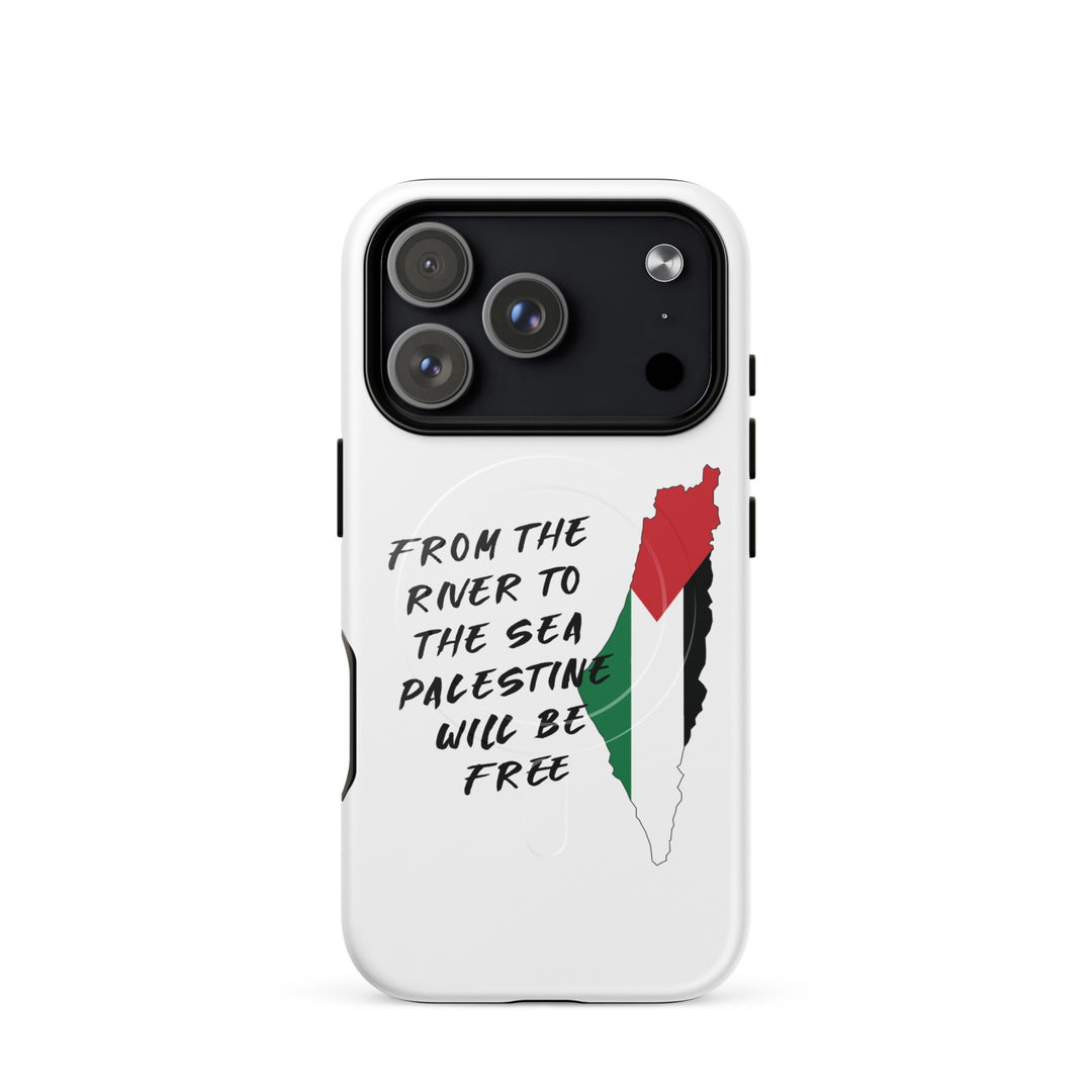 MagSafe® tough case for iPhone® | Palestine Map – glossy iPhone 17 pro, front view