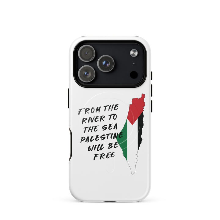 MagSafe® tough case for iPhone® | Palestine Map – glossy iPhone 17 pro, front view
