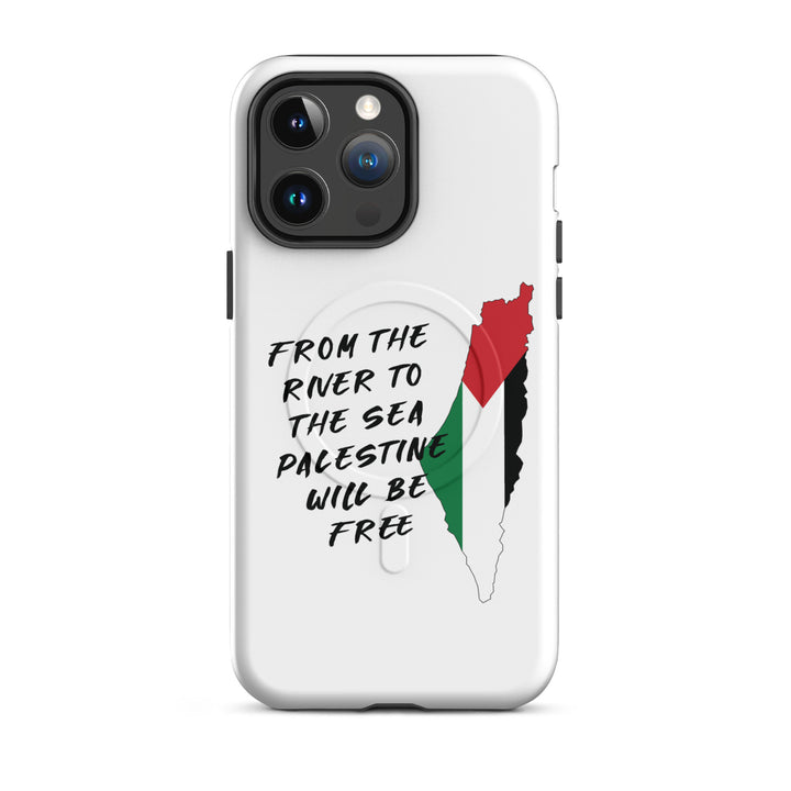 MagSafe® tough case for iPhone® | Palestine Map – matte iPhone 14 pro max, front view