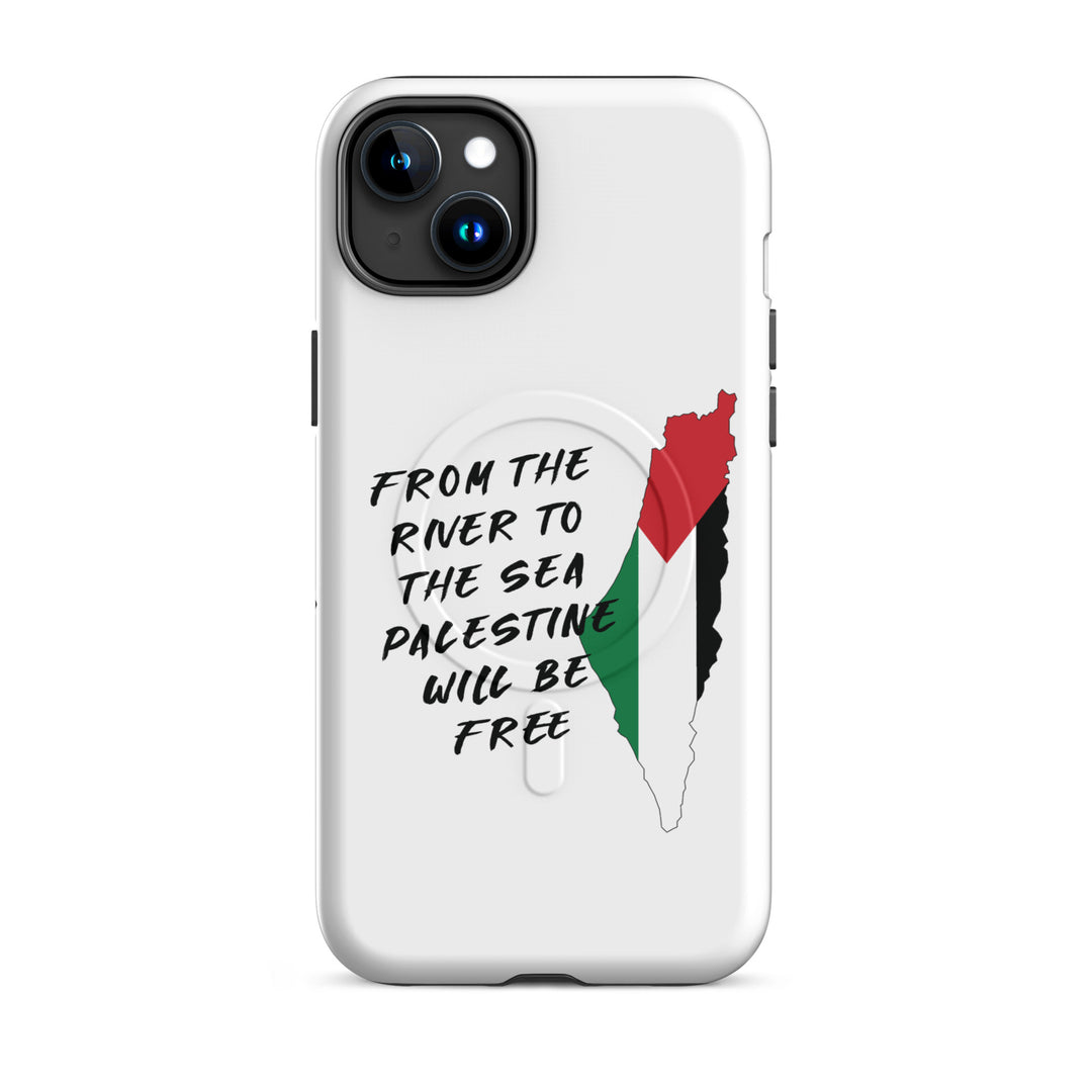 MagSafe® tough case for iPhone® | Palestine Map – matte iPhone 15 plus, front view