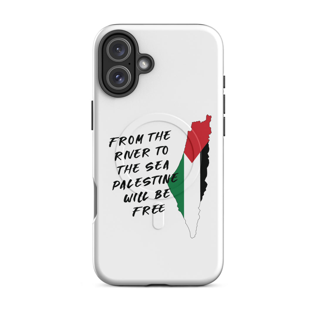 MagSafe® tough case for iPhone® | Palestine Map – matte iPhone 16 plus, front view