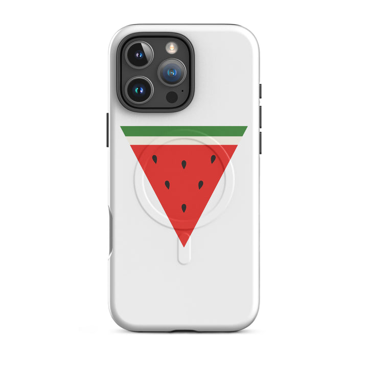 MagSafe® tough case for iPhone® | Triangle Watermelon – glossy iPhone 16 pro max, front view