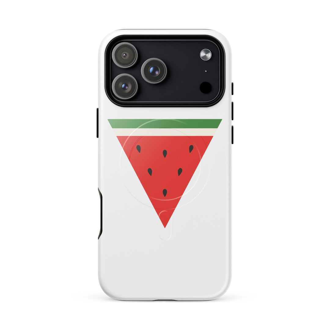 MagSafe® tough case for iPhone® | Triangle Watermelon – glossy iPhone 18 pro max, front view