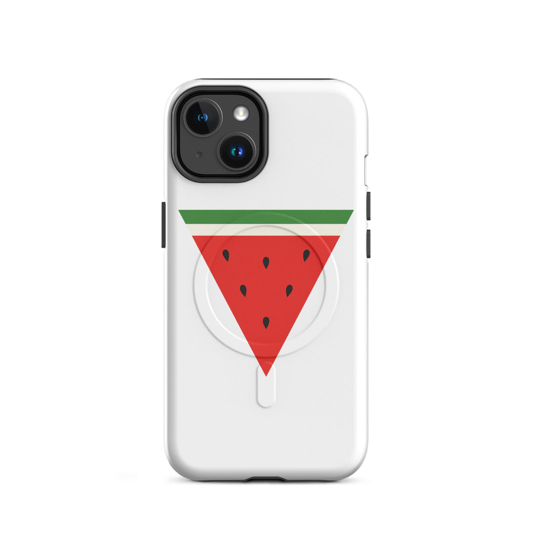 MagSafe® tough case for iPhone® | Triangle Watermelon – matte iPhone 14, front view