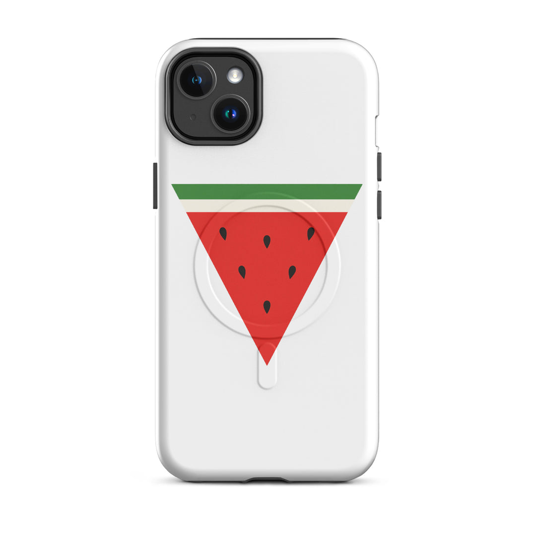 MagSafe® tough case for iPhone® | Triangle Watermelon – matte iPhone 14 plus, front view