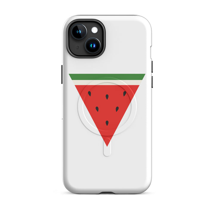 MagSafe® tough case for iPhone® | Triangle Watermelon – matte iPhone 15 plus, front view