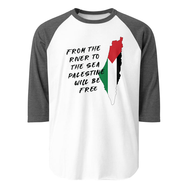 Men 3/4 sleeve raglan shirt - From the River, 34 Sleeve Raglan Shirt White Heather Charcoal