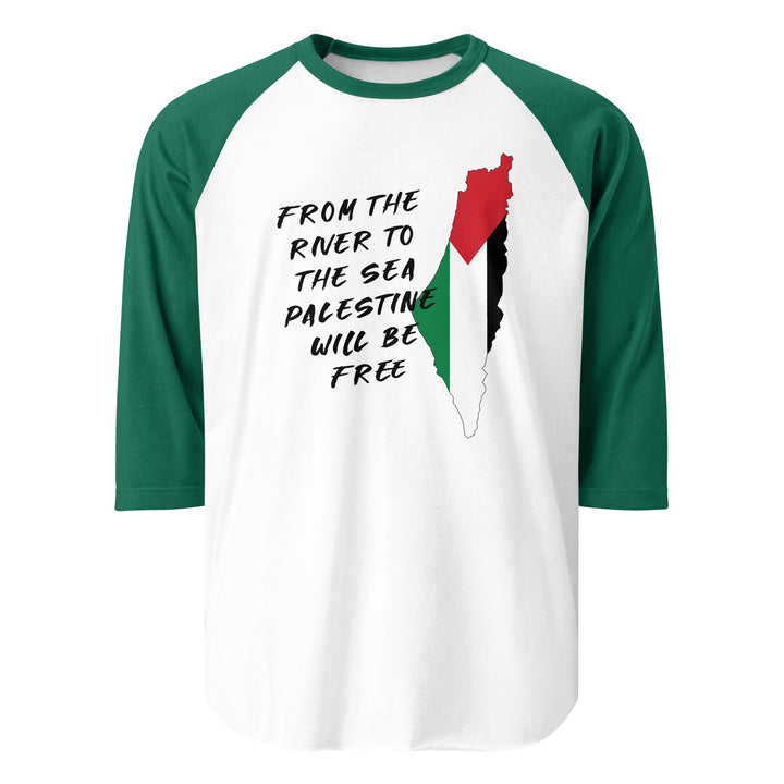 Men 3/4 sleeve raglan shirt - From the River, 34 Sleeve Raglan Shirt White Kelly
