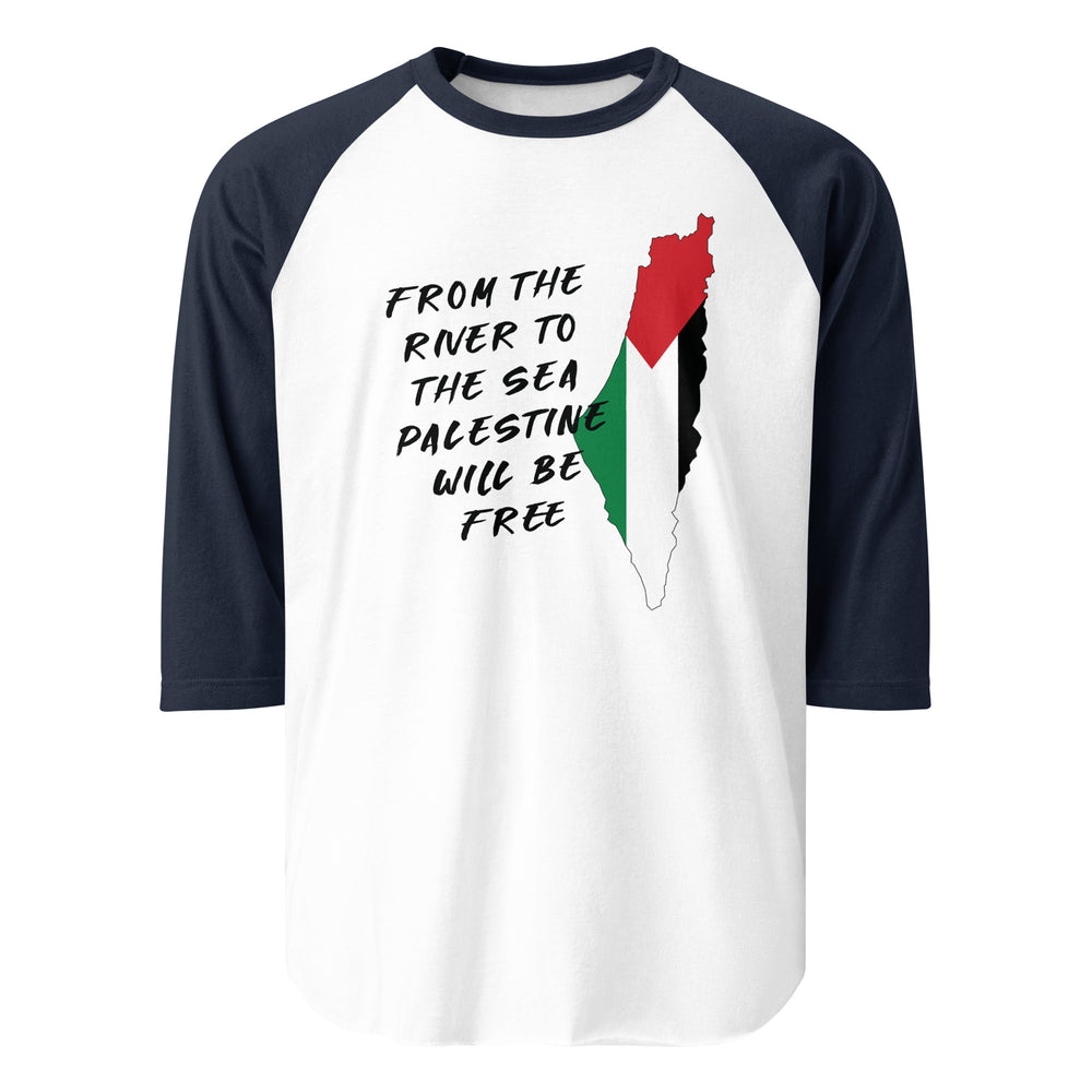 Men 3/4 sleeve raglan shirt - From the River, 34 Sleeve Raglan Shirt White Navy