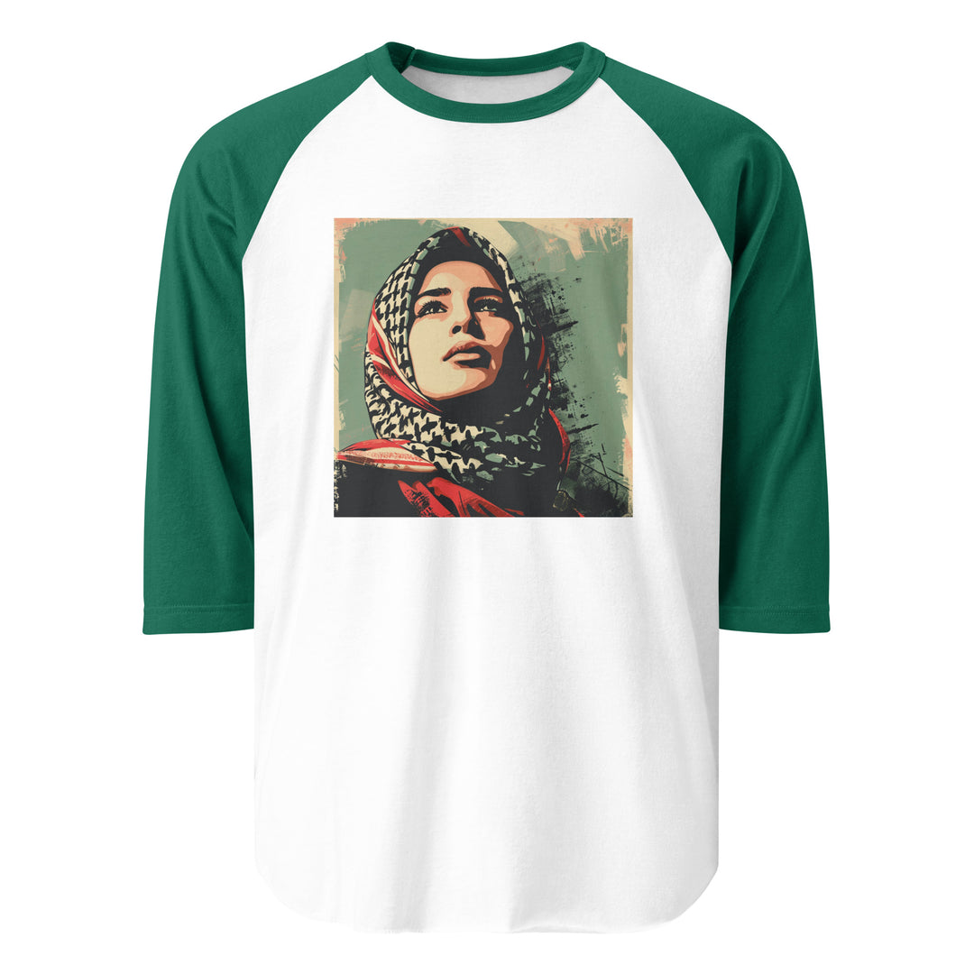 Men 3/4 sleeve raglan shirt - Palestine Hope, 34 Sleeve Raglan Shirt White Kelly
