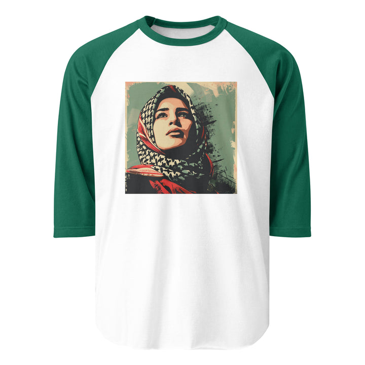 Men 3/4 sleeve raglan shirt - Palestine Hope, 34 Sleeve Raglan Shirt White Kelly