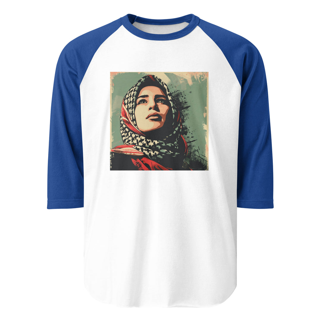 Men 3/4 sleeve raglan shirt - Palestine Hope, 34 Sleeve Raglan Shirt White Royal