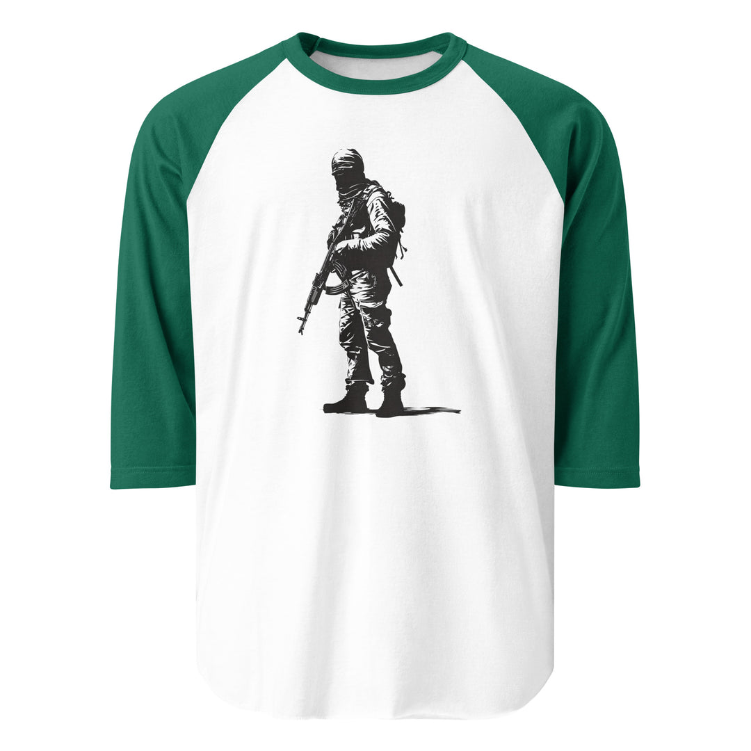 Men 3/4 sleeve raglan shirt - The Fighter, 34 Sleeve Raglan Shirt White Kelly