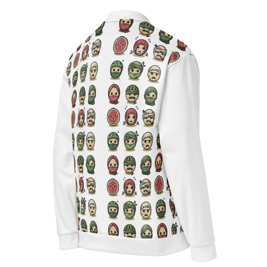 Men Bomber Jacket - Palestine Emoji, White Right