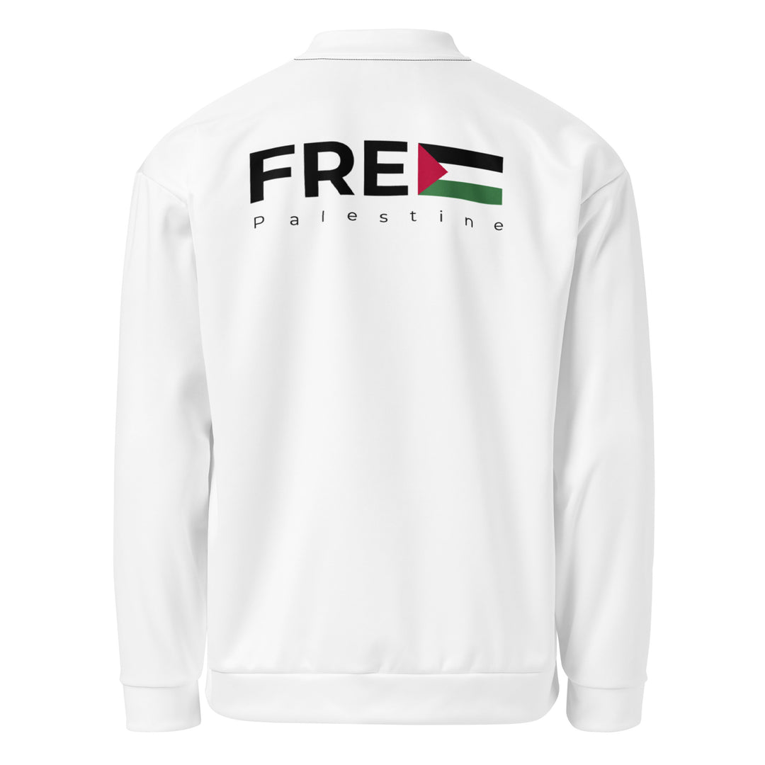 Men Bomber Jacket - Palestine Flag, White