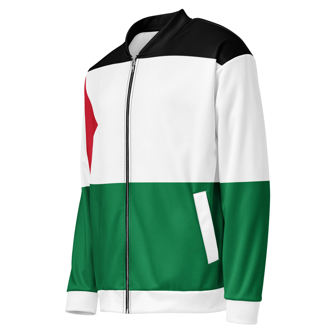 Men Bomber Jacket - Palestine Flag, White