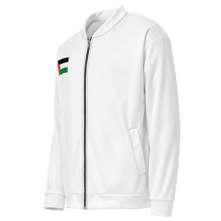 Men Bomber Jacket - Palestine Flag, White