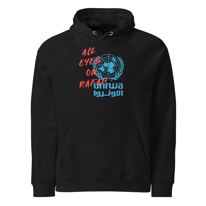 Men Eco Raglan Hoodie - All Eyes on Rafah, Eco Raglan Hoodie Black